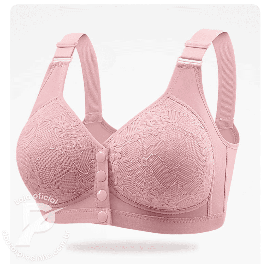 [Kit 3 Peças] Sutiã Lorena - Alta Sustentação com Renda Floral e Fecho Frontal