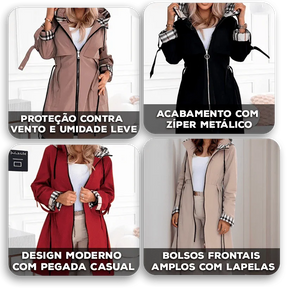 Casaco Cambridge™ com Recortes Urbanos e Detalhes Premium / Um Toque Britânico no Seu Visual de Inverno!