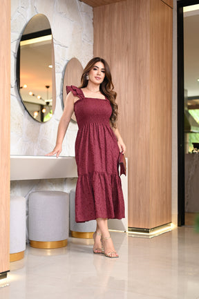 Vestido midi lastex - B444