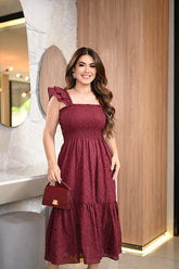 Vestido midi lastex - B444