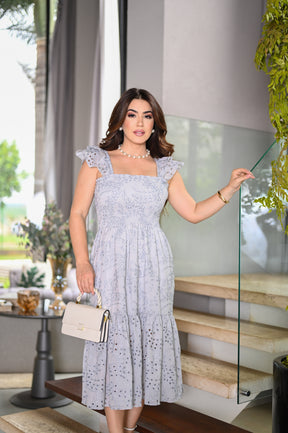 Vestido midi lastex - B441