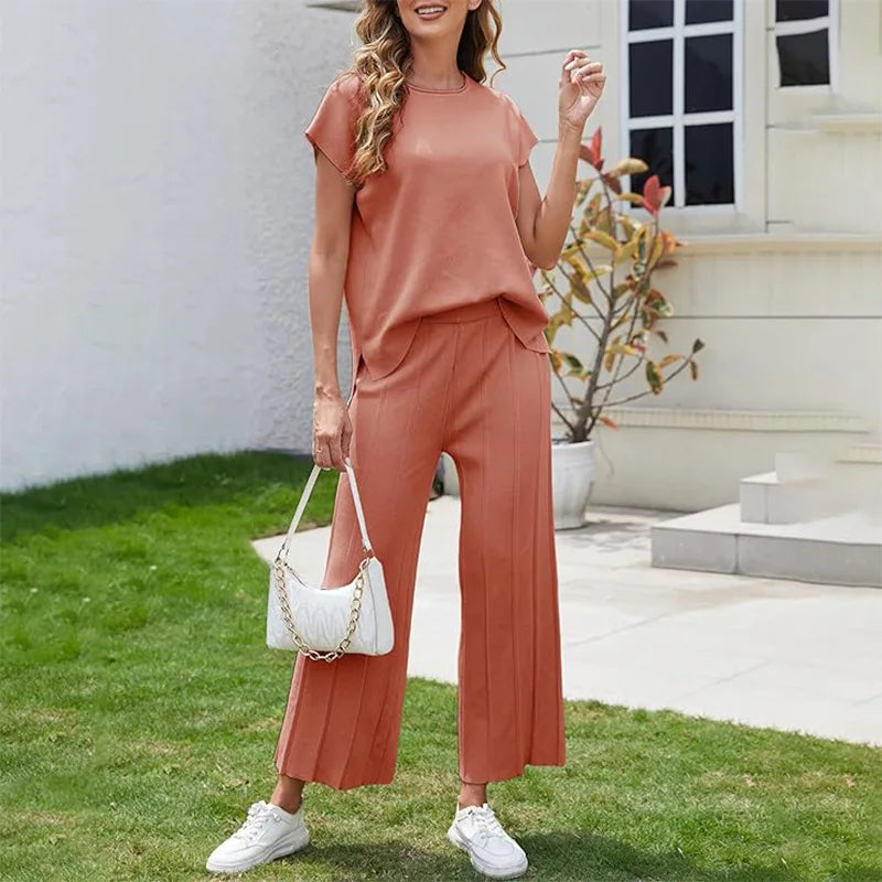 Conjunto Labela® 2 peças de blusa de manga curta e calça larga