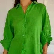 (Promoção Compre 1 e Leve 2) Camisa Cassandra™ em Linho de Algodão / Caimento Soltinho para uma Sensação Agradável no Seu Dia a Dia!