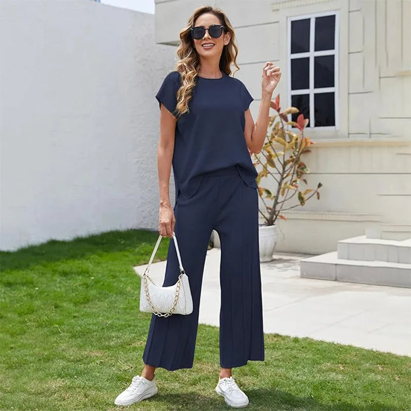 Conjunto Labela® 2 peças de blusa de manga curta e calça larga