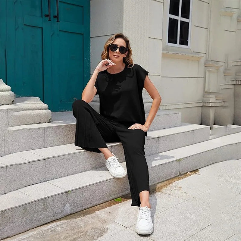 Conjunto Labela® 2 peças de blusa de manga curta e calça larga