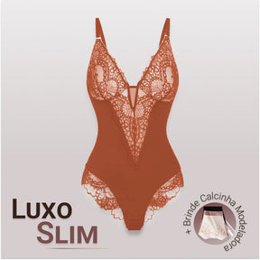 Body Modelador de Renda - Luxo Slim | + Brinde Calcinha Modeladora