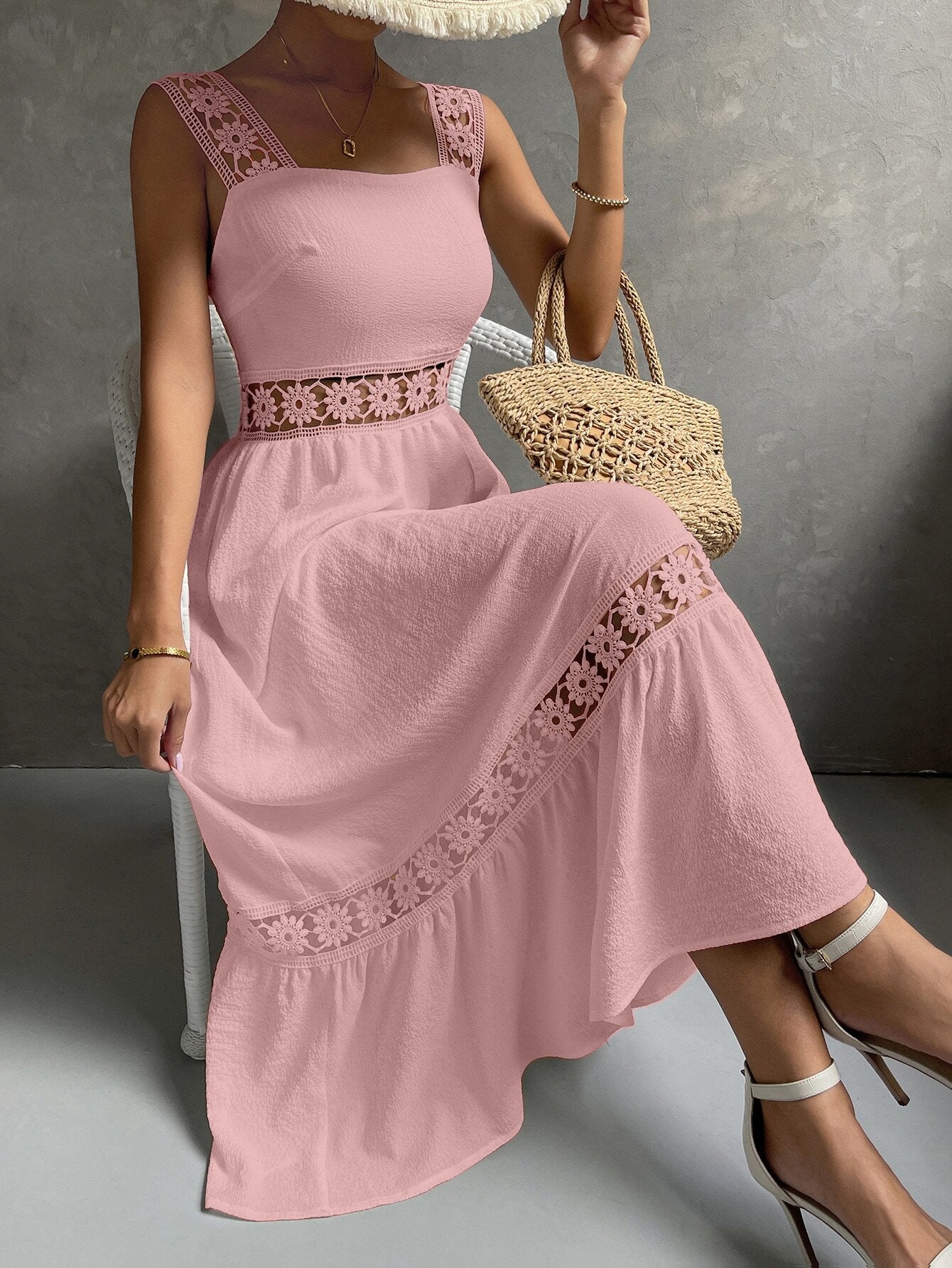 Vestido Longo Com Renda Júlia