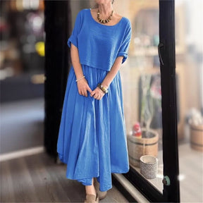 Conjunto Marrocos™ em Linho de Algodão com Camadas de Estilo / Duas Peças, Um Charme que Rompe Fronteiras!