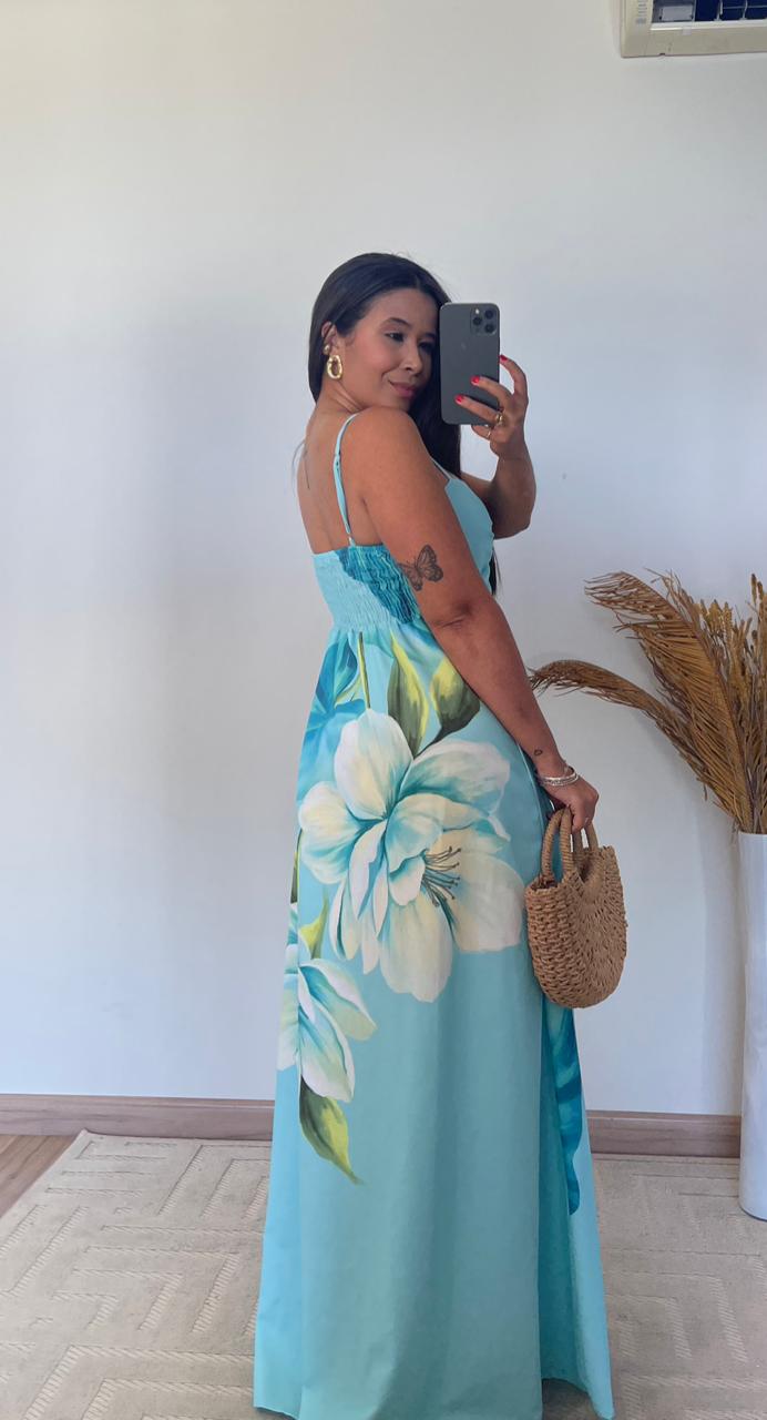 Vestido Amelie-  Crepinho Seda Detalhe com Argola