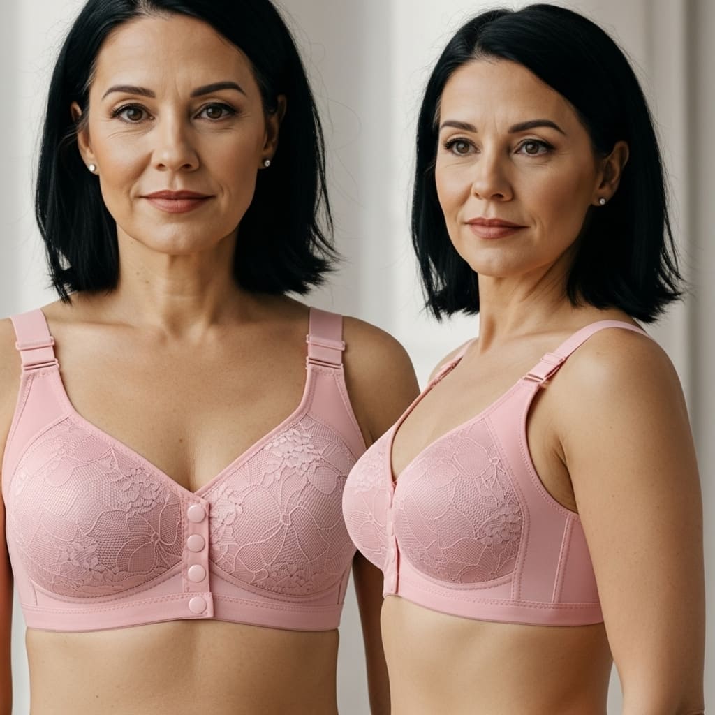 [Kit 3 Peças] Sutiã Lorena - Alta Sustentação com Renda Floral e Fecho Frontal