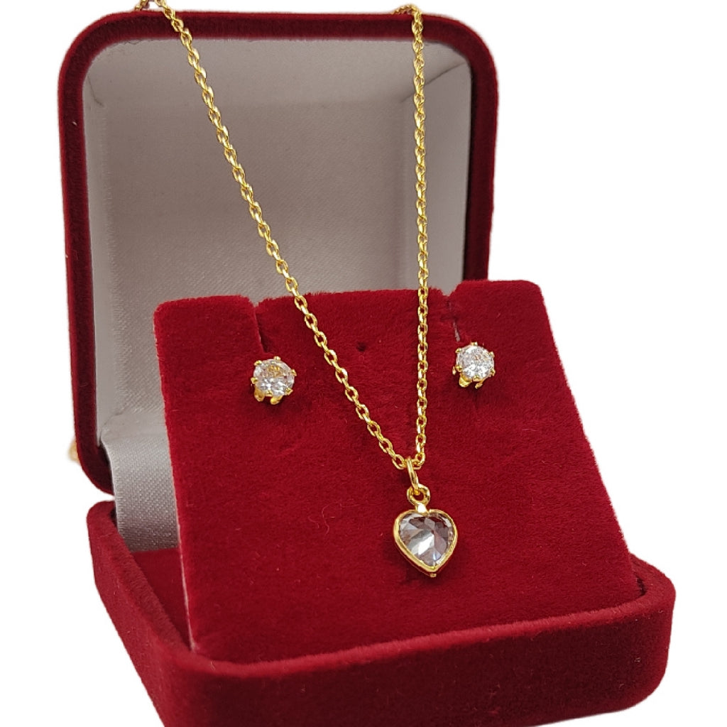 (BRINDE) Colar Feminino Delicado + Brincos e Pingente Ponto de Luz