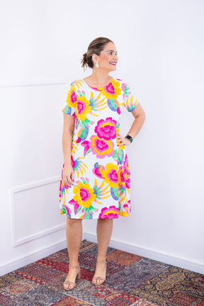 Vestido Sara - Malha Confort Deluxe Midi com Mangas e Bolsos