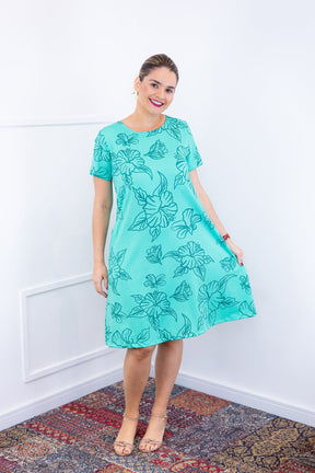 Vestido Sara - Malha Confort Deluxe Midi com Mangas e Bolsos