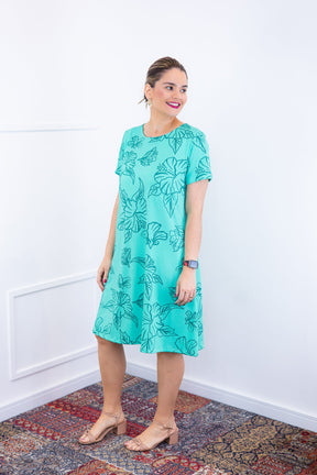 Vestido Sara - Malha Confort Deluxe Midi com Mangas e Bolsos