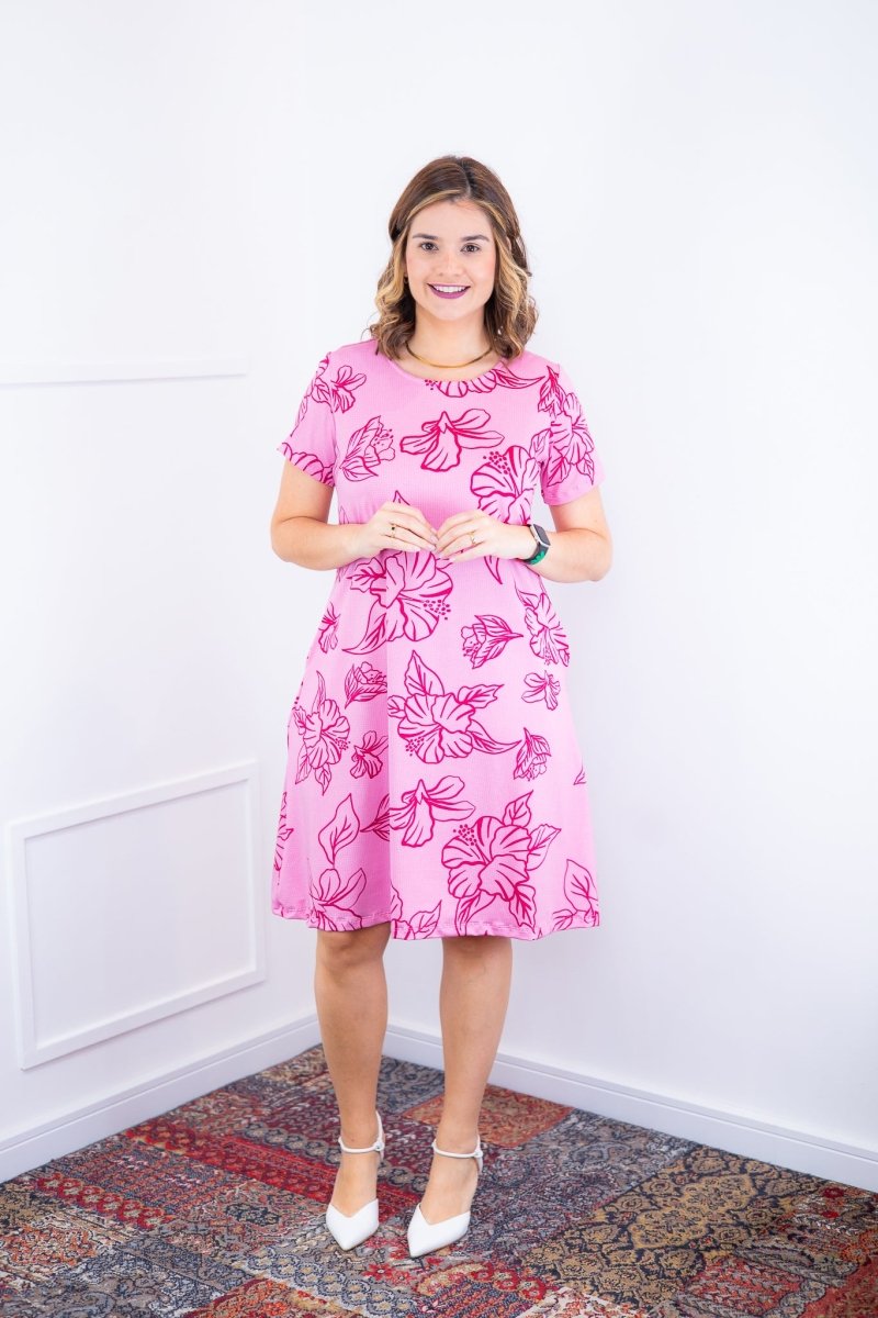 Vestido Sara - Malha Confort Deluxe Midi com Mangas e Bolsos