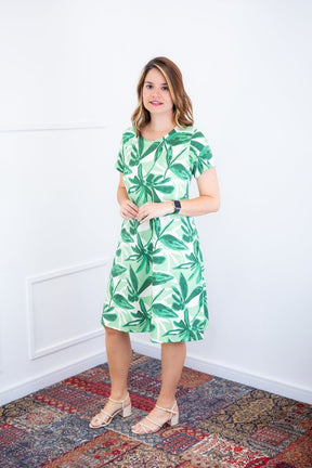 Vestido Sara - Malha Confort Deluxe Midi com Mangas e Bolsos