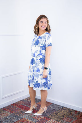 Vestido Sara - Malha Confort Deluxe Midi com Mangas e Bolsos