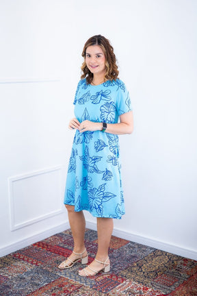 Vestido Sara - Malha Confort Deluxe Midi com Mangas e Bolsos