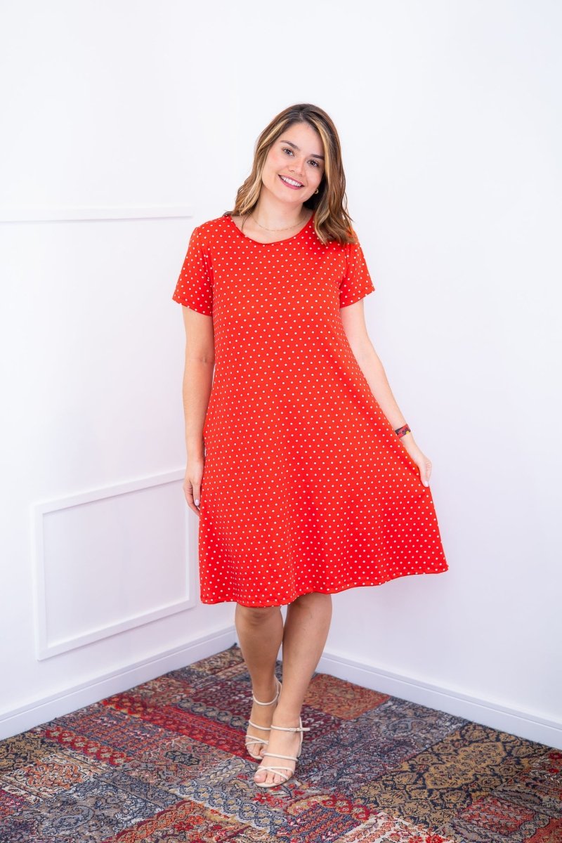 Vestido Sara - Malha Confort Deluxe Midi com Mangas e Bolsos