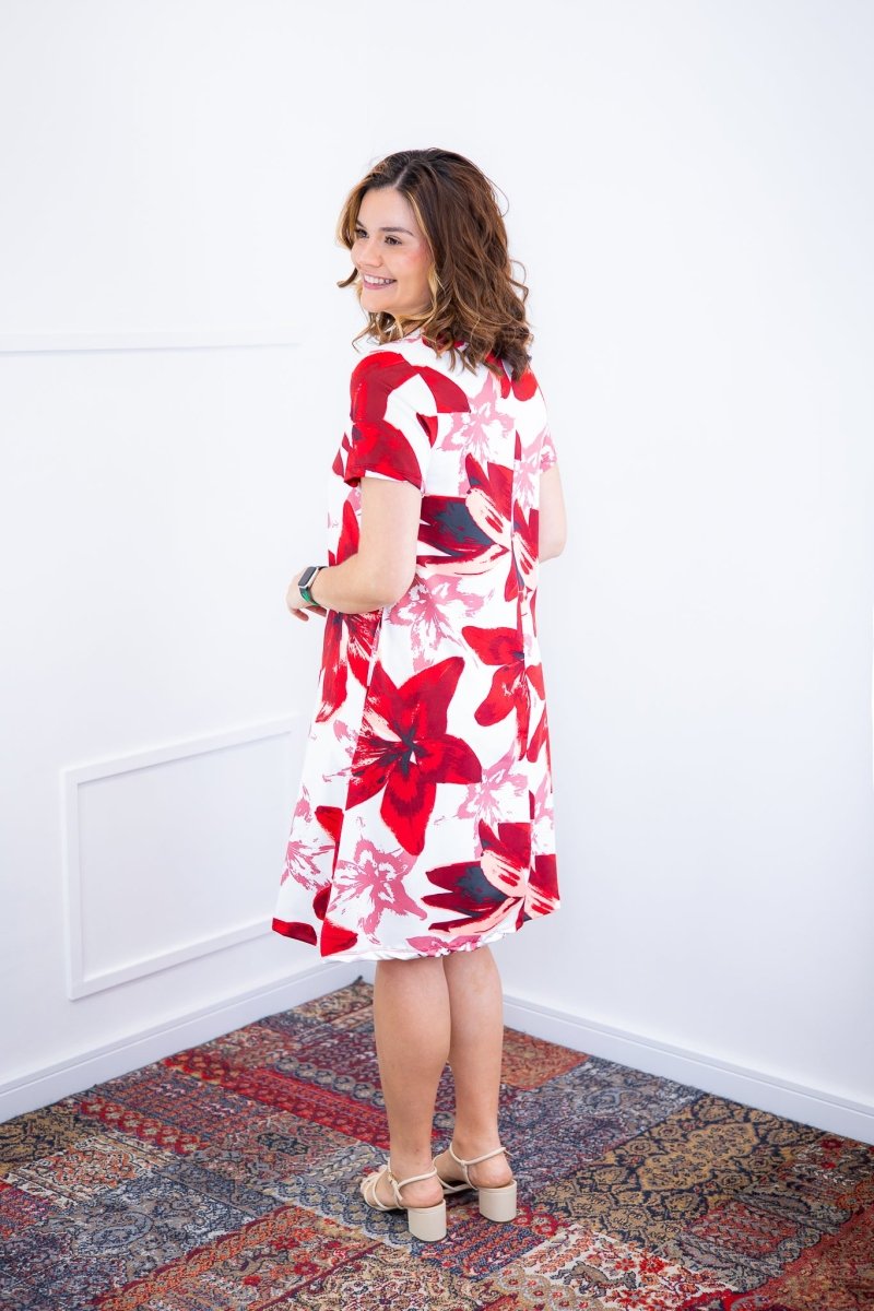 Vestido Sara - Malha Confort Deluxe Midi com Mangas e Bolsos