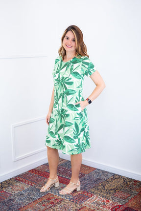 Vestido Sara - Malha Confort Deluxe Midi com Mangas e Bolsos