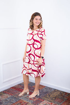 Vestido Sara - Malha Confort Deluxe Midi com Mangas e Bolsos