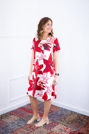 Vestido Sara - Malha Confort Deluxe Midi com Mangas e Bolsos