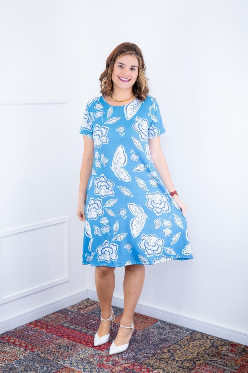 Vestido Sara - Malha Confort Deluxe Midi com Mangas e Bolsos