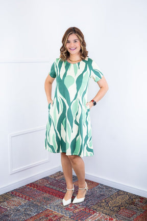 Vestido Sara - Malha Confort Deluxe Midi com Mangas e Bolsos