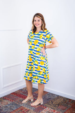 Vestido Sara - Malha Confort Deluxe Midi com Mangas e Bolsos