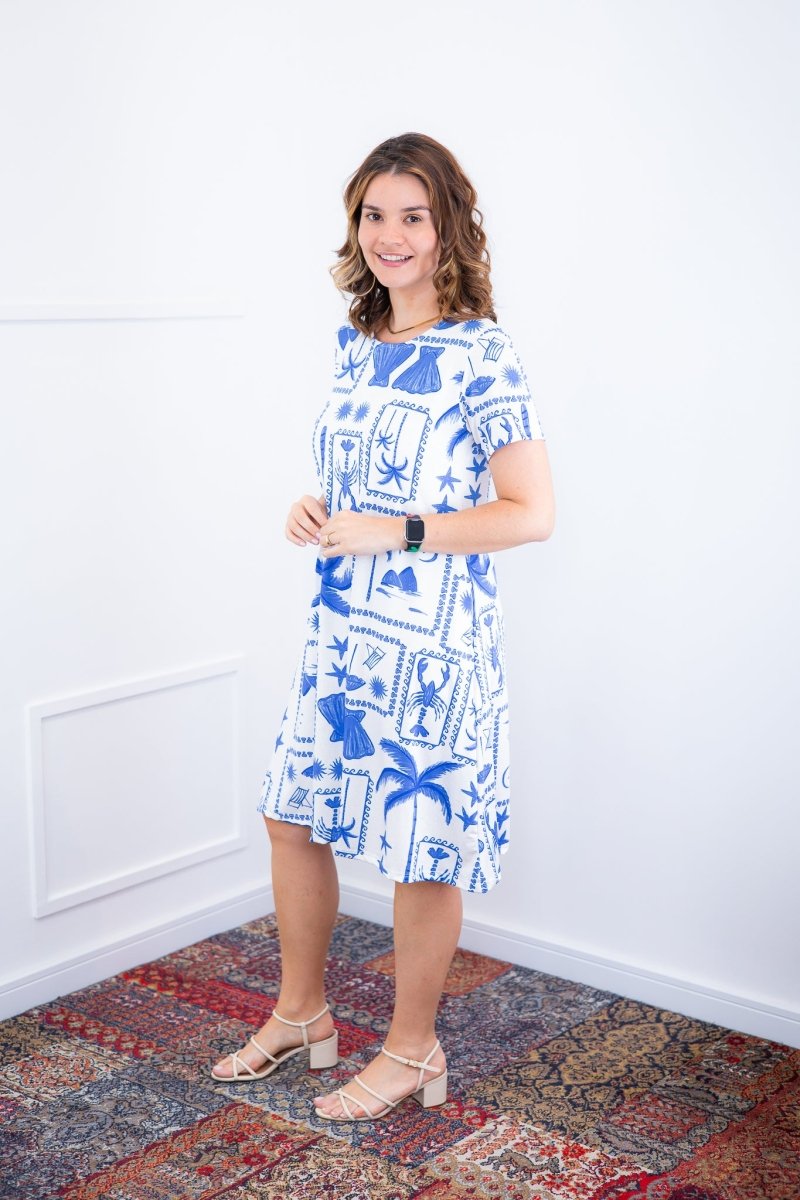 Vestido Sara - Malha Confort Deluxe Midi com Mangas e Bolsos