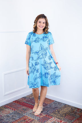 Vestido Sara - Malha Confort Deluxe Midi com Mangas e Bolsos