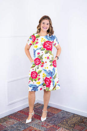 Vestido Sara - Malha Confort Deluxe Midi com Mangas e Bolsos