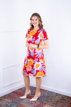 Vestido Sara - Malha Confort Deluxe Midi com Mangas e Bolsos