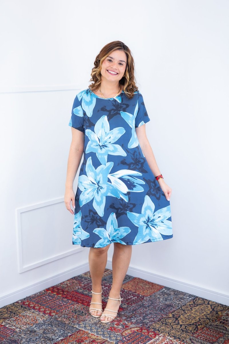 Vestido Sara - Malha Confort Deluxe Midi com Mangas e Bolsos