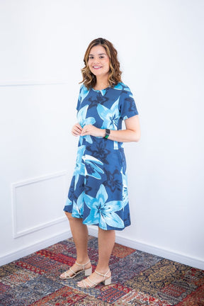 Vestido Sara - Malha Confort Deluxe Midi com Mangas e Bolsos