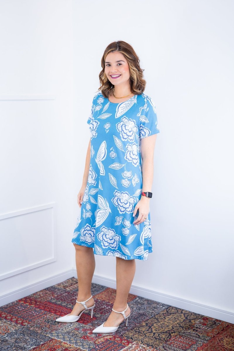 Vestido Sara - Malha Confort Deluxe Midi com Mangas e Bolsos