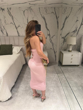 Vestido Tricot Decote Boneca