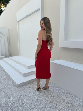 Vestido Tricot Decote Boneca